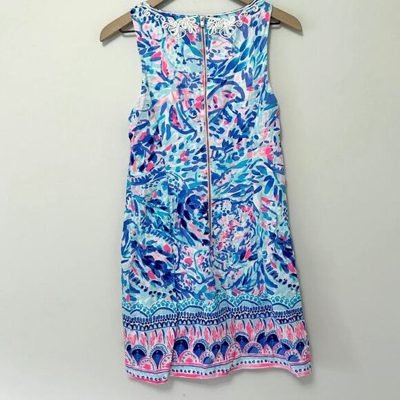 Lilly Pulitzer Gabby Shift Dress Party Wave Breakwater Print Colorful Bright - Picture 4 of 7
